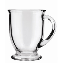 Haonai 16-Ounce Glass Cafe Mug Glass Beverage mug Set, Set of 6, Glassware,Drinkware and Kitchenware